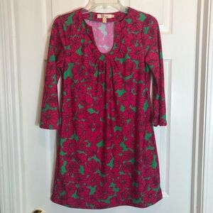Anthropologie Aryeh Pink and Green Floral Print Dress. Size Small